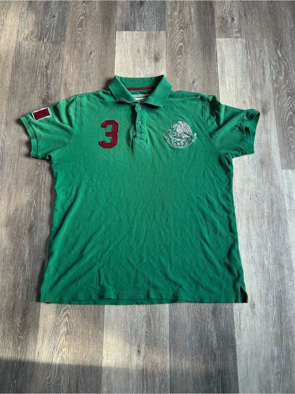 Vintage Men's Green Polo Shirt with Embroidered details